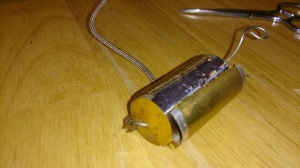 Blown pedal capacitor.